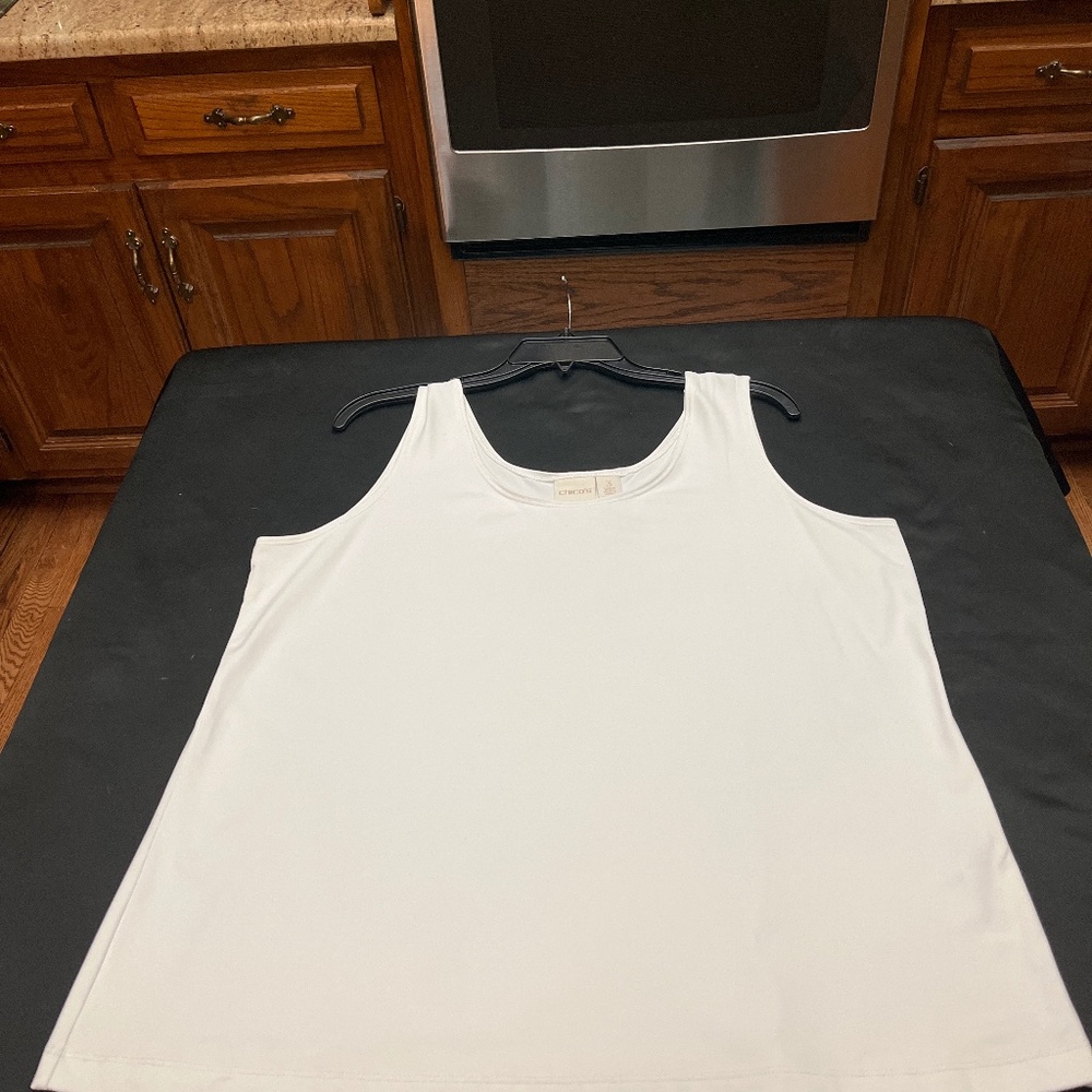 Like New White Chico’s, Sleeveless, Tank Top. Sz. 3 Chico’s. 14/16 Reg. - Picture 7 of 9